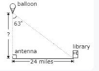 From a hot air balloon, the angle between a radio antenna straight below and the base-example-1