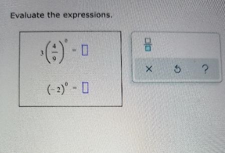 Evaluate the expressions. 0 3 9 Х Ś ? (-2) =-example-1