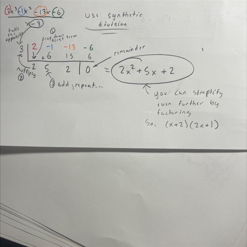 Need help please don’t understand. Simplify the expression (2x^3-x^2-13x-6)÷(x-3) show-example-1