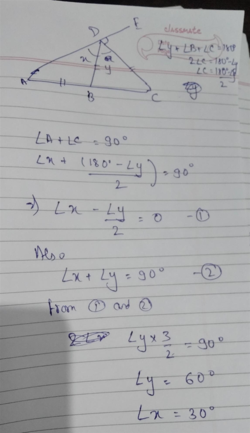 Can anyone find the value of x and y from the given figure?:​-example-1