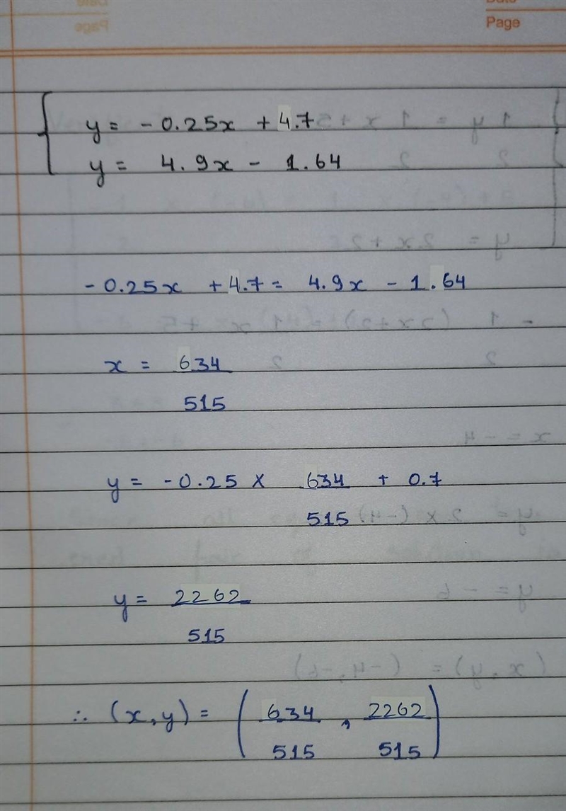 ANSWER AND EXPLANATION Solve the system of linear equations by graphing. Round the-example-1