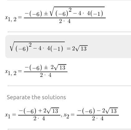 4x^2 -1= 6x Use the quadratic formula-example-1