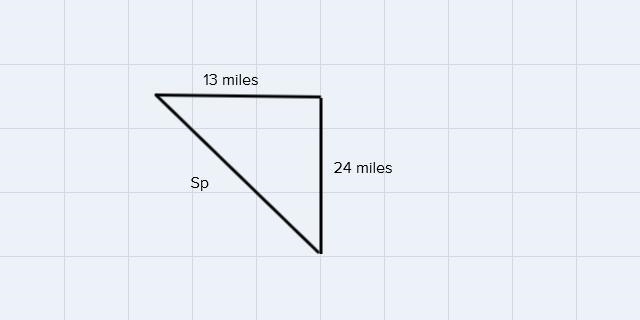 Angela is riding her dirt bike along a trail. She traveled 24 miles north then traveled-example-1