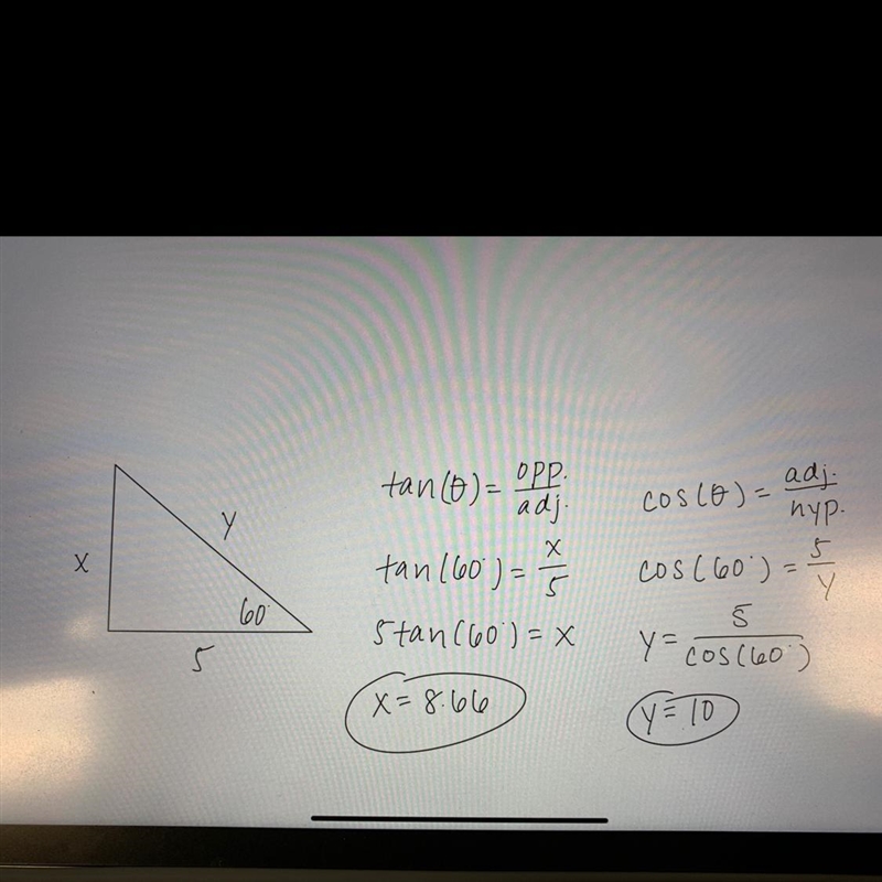 Find the value of X and Y in the triangle shown below.-example-1