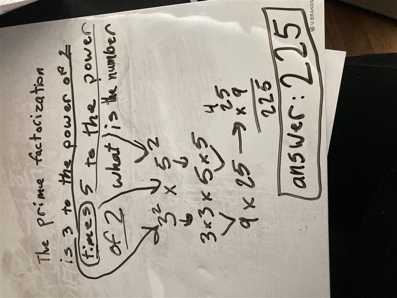 The prime factorization is 3 to the power of 2 times 5 to the power of 2 what is the-example-1