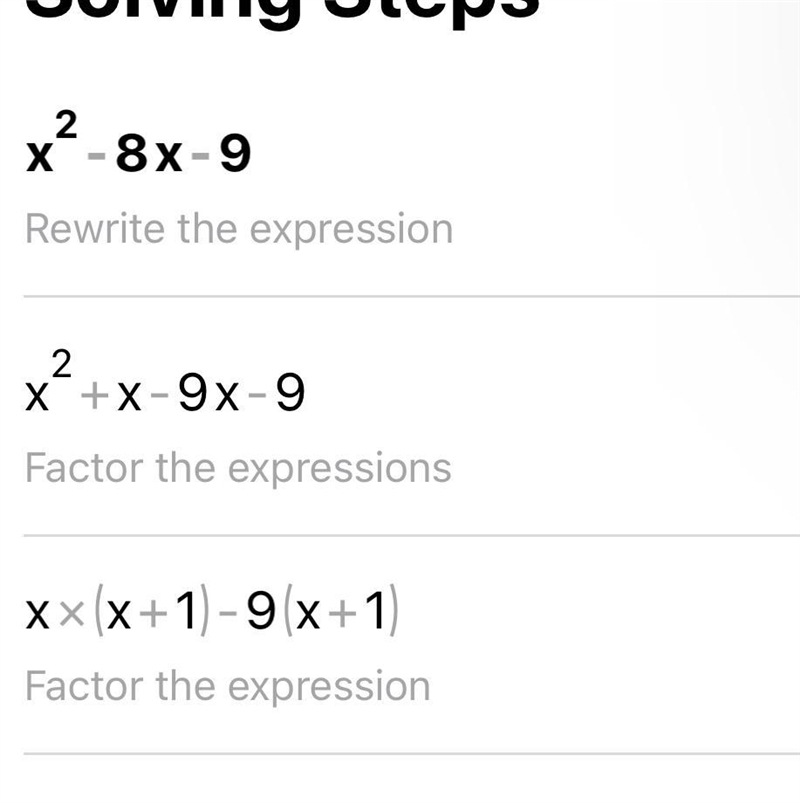 Factorise the following x^2-8x-9-example-1