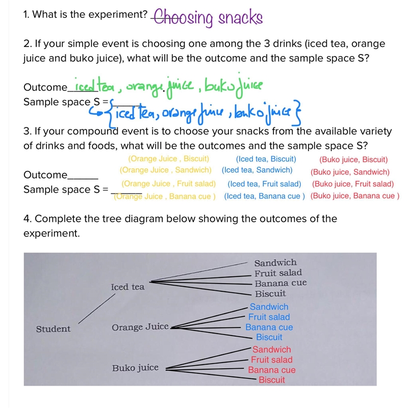 At a school canteen, a student can choose his snacks from 3 drinks (iced tea, orange-example-1