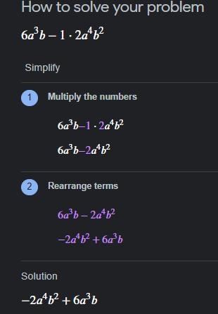 6a^3b-1 . 2a^4b^2 I need help with my math​-example-1