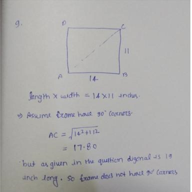 Carlos is making a wood picture frame. the picture frame is 11 inches by 14 inches-example-1