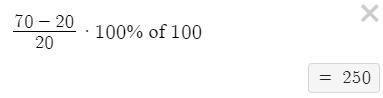 20 to 70 songs as a percent increase-example-1