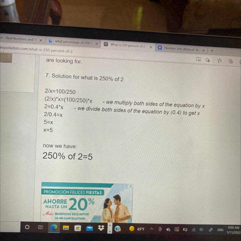 What percent of 250 is 2-example-1