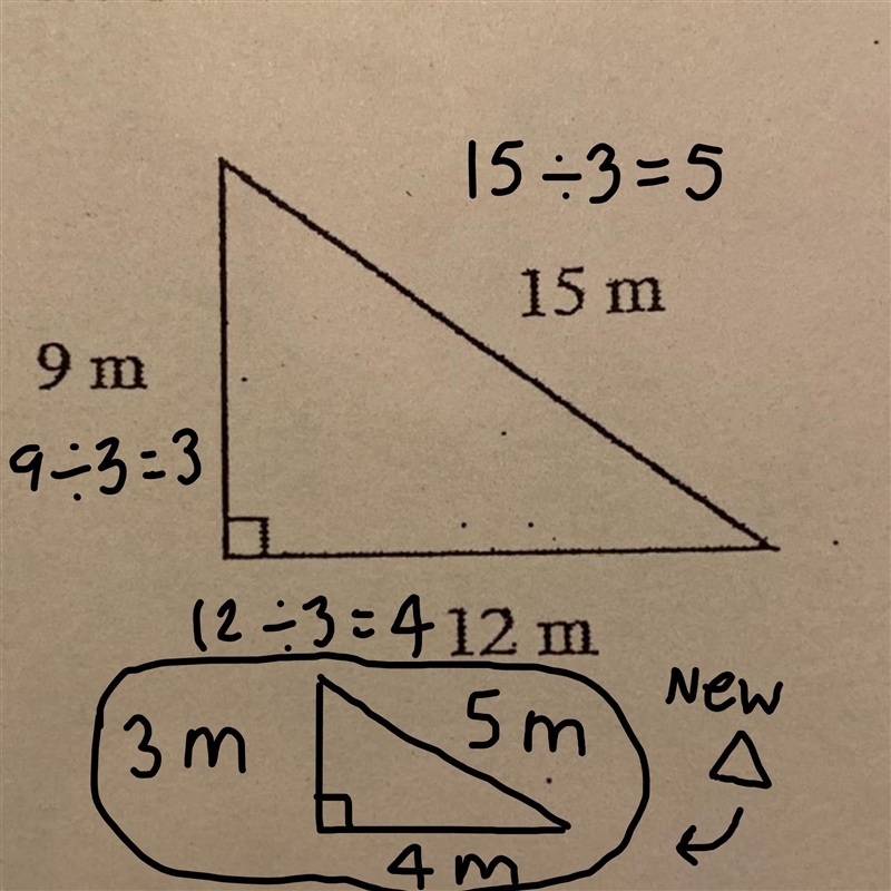 How do I draw a triangle 1/3 as long as the the sides of the original-example-1