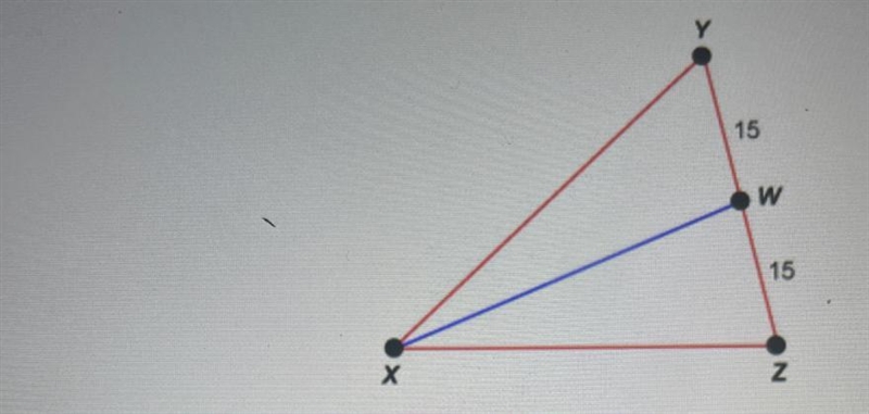 which of the following best describes XWO A. Angle bisectorB. MedianC. AltitudeD. Perpendicular-example-1