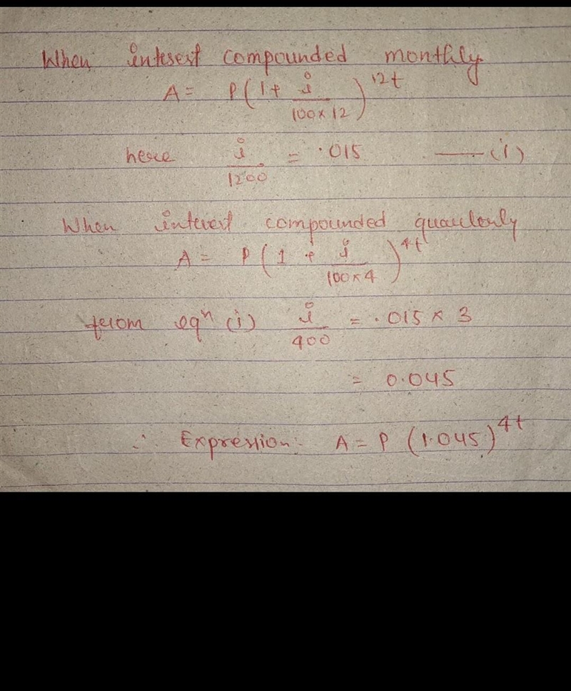 The total amount earned from a savings account is modeled by the expression p(1.015)^12t-example-1