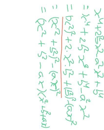 H.F.C of x^4 +(2b^2 -a^2 )x^2+b^4 and x^4 +2ax^3 +a^2x^2 -b^4​-example-1