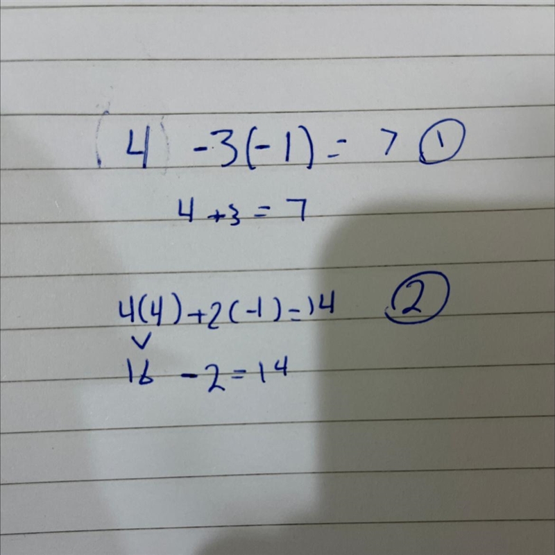 How do you solve x-3y=7 4x+2y=14-example-1