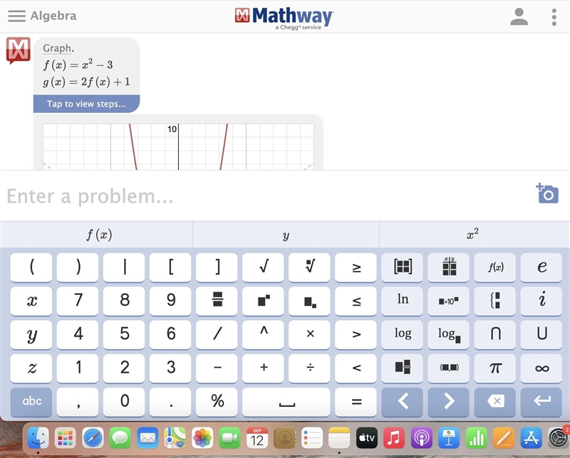 Describe the transformation then graph f(x)=x+4; g(x)=f(x-2)-example-1