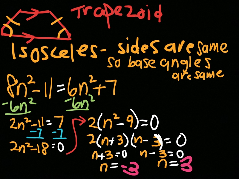 Whats is the answer with procedure. n=18, n=9 or n= 3-example-1