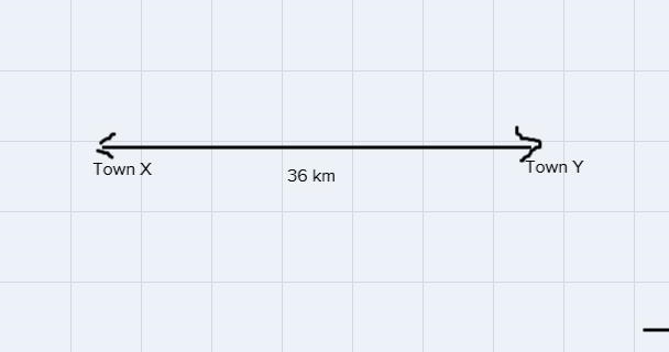 Motorists A, B and C are travelling from Town X to Town Y which is 36 km apart. When-example-1