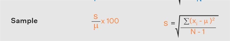 For each of the above sets of sample data calculate the coefficient of variation CV-example-1