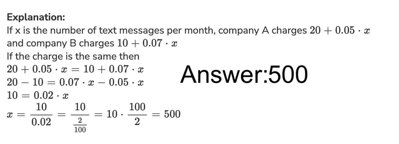 A cell phone carrier charges a monthly fee of $20 and also charges customers $0.05 per-example-1