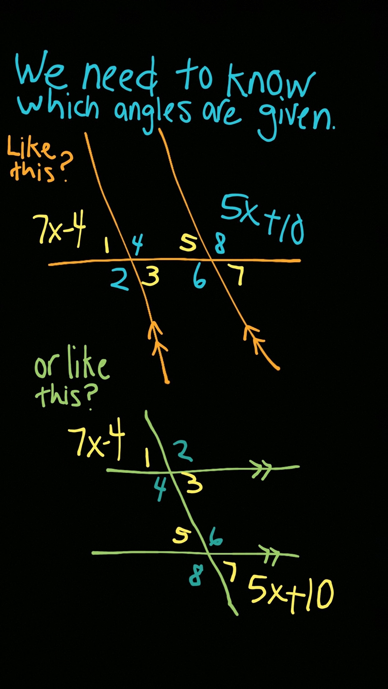 Given m||n find the value of x (7x-4) (5x+10)-example-1