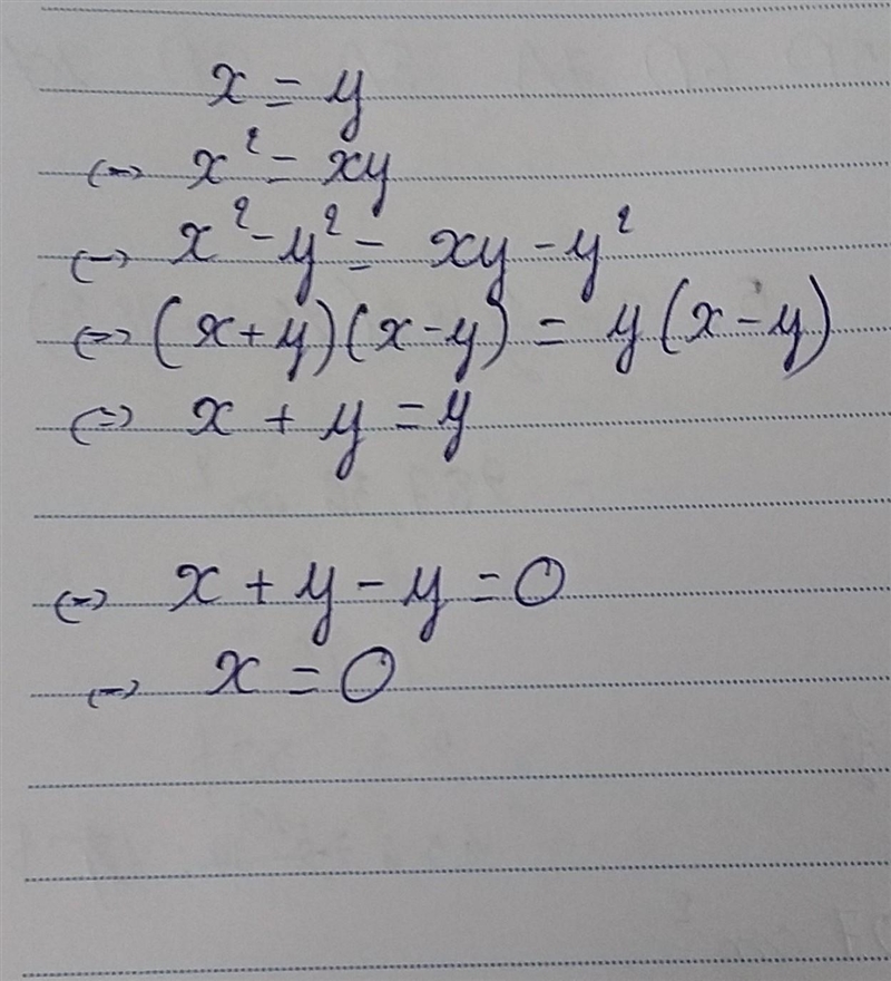 If x=y, why is 2 is not equal to 1.-example-1