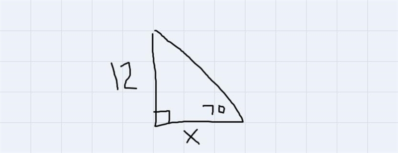 4. In a right triangle with one angle measuring 70 degrees, the leg opposite the 70 degree-example-1