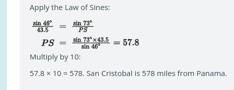 Find the length of PC , the distance between San Cristobal and Panama. Show your work-example-1