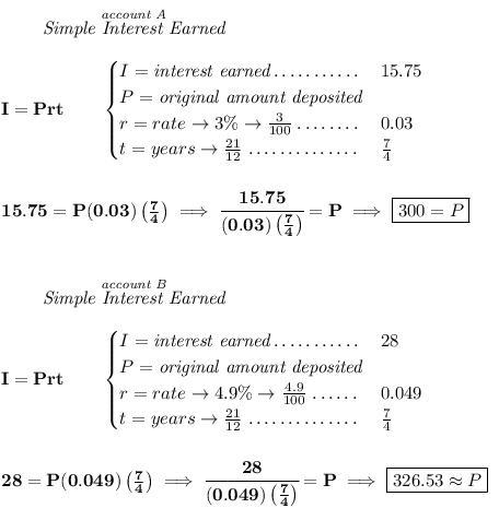 if Dakota earned 7.50 in interest in Account A and ​$20.00 in interest in Account-example-1