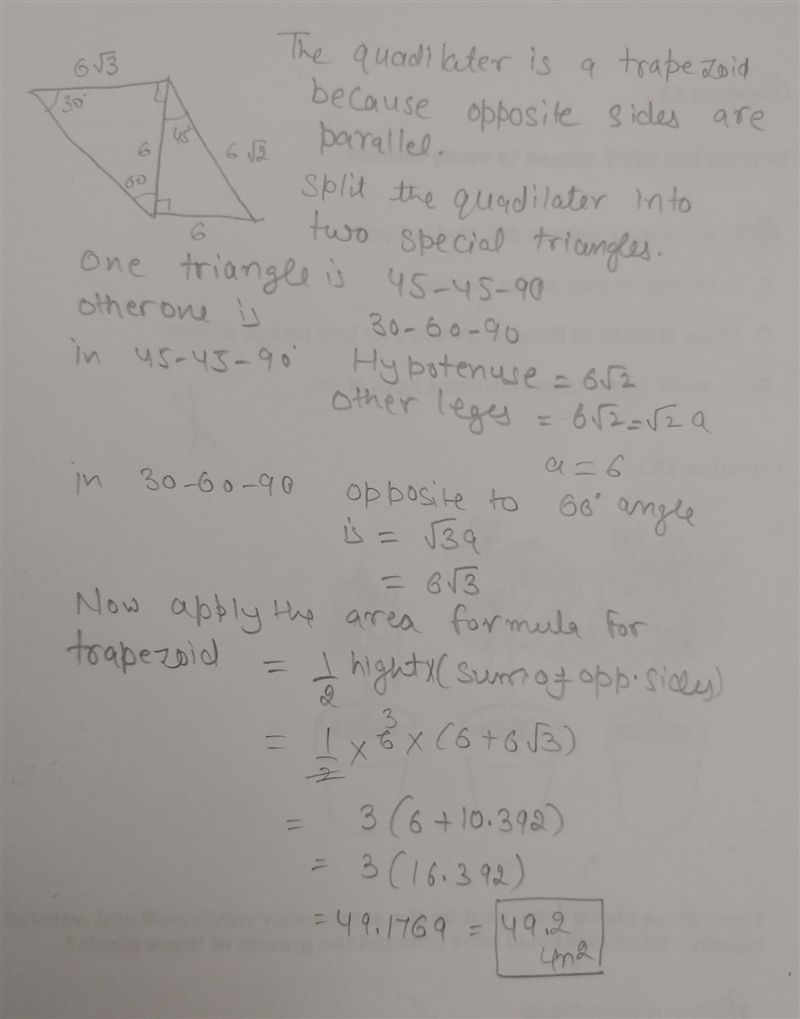 Find the area of the quadrillateral round to the nearest tenth.-example-1