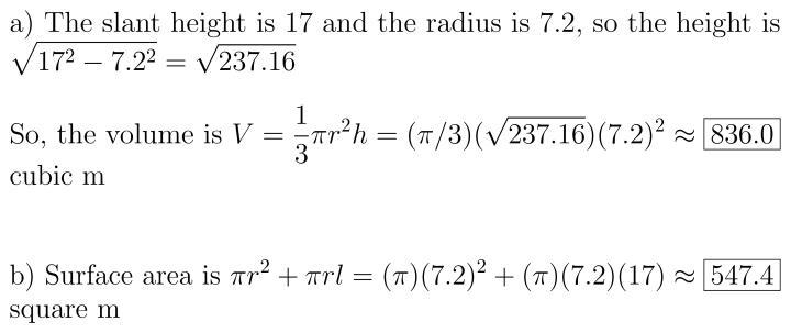 Find the volume and surface area of the figure. Round to the nearest hundredth. V-example-1