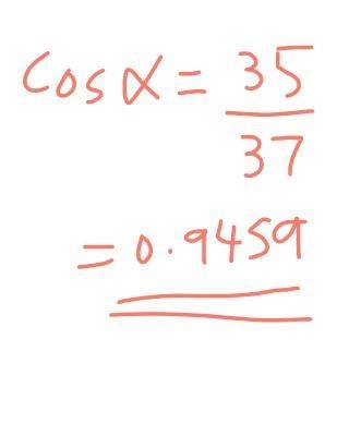 Find cos(α) in the triangle.-example-1