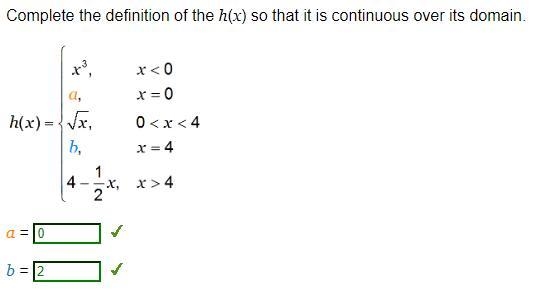 Complete the definition of the h(x) so that it is continuous over its domain.-example-1