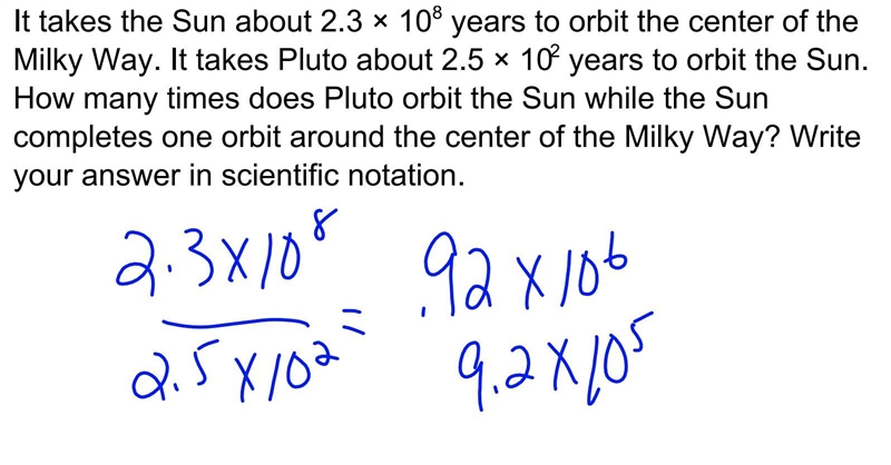 16. It takes the Sun about 2.3 X 108 years to orbit the center of the Milky Way. It-example-1