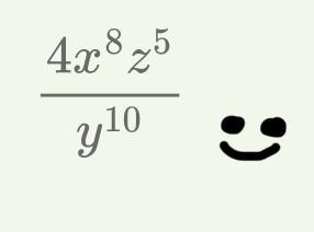 Which expression is equivalent to 12x^6y^-4z^2 3x^2y^-6z^3-example-1