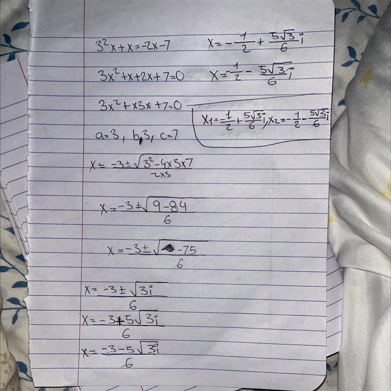 PLEASE HELP!!!! Solve using the quadratic formula-example-1