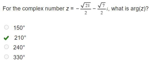 For the complex number z = negative startfraction startroot 21 endroot over 2 endfraction-example-1