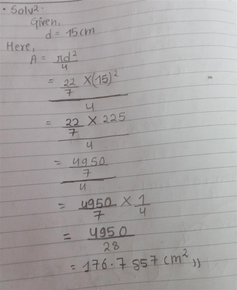 Área de un círculo con diámetro de 15 cm-example-1