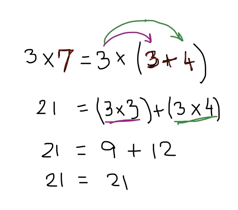 Mason used distributive property of multiplication to help him solve the equation-example-1