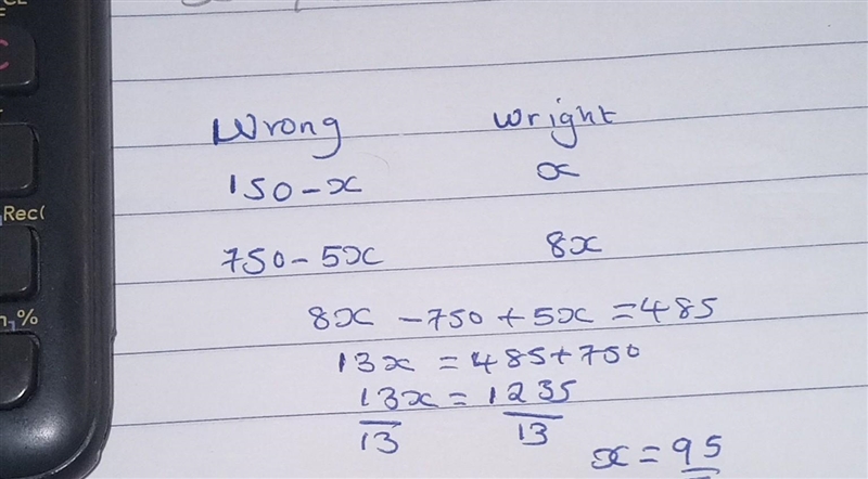 Help please! On a certain multiple choice test, you receive 8 marks for every question-example-1