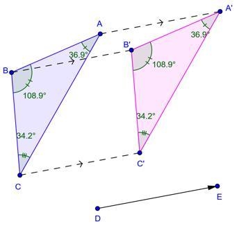 Translate triangle ABC by the directed line segment from D to E. You may use digital-example-1