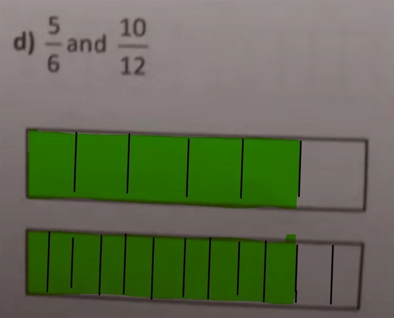 9. Draw diagrams for each pair of fractions. Which pairs are equivalent? Circle them-example-4