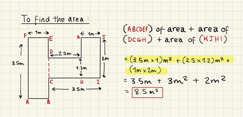 Calculate the area of the following figure:​-example-1