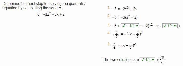 Determine the next step for solving the quadratic equation by completing the square-example-1