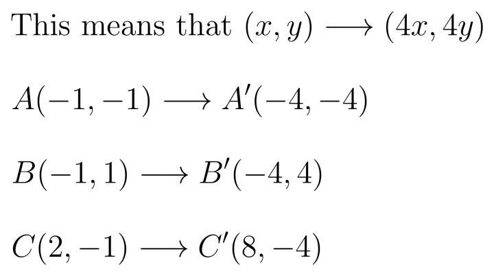 What are the new coordinates of the figure above if it is dilated by a scale factor-example-1