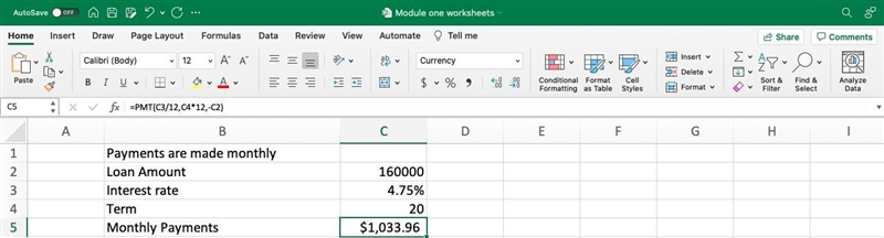 Arlin takes out a mortgage of $160,000 from the bank for 20 years at 4.75%. Determine-example-1