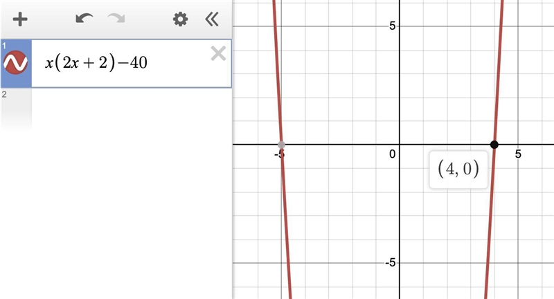 A rectangle’s length is 2 units more than twice its width. Its area is 40 square units-example-1