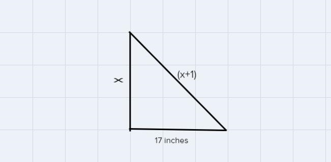 ariana drew a right triangle, in her right triangle, one of the legs was 17 inches-example-1