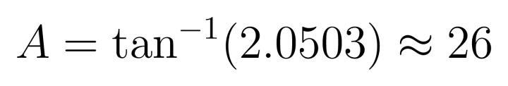 Tan A=2. 0503 find each angle measure to the nearest degree-example-1